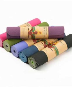 Alternative view of TPE Bicolor 6mm Yoga Mat Outdooors Fitness Sport Anti Skid Pad Odorless Body Building Yoga Mat
