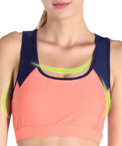 Women Wireless Shockproof Breathable Elastic Overhead Patchwork Yoga Sports Vest Bra