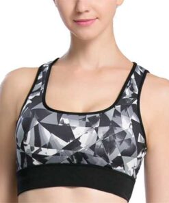 Alternative view of Women Shockproof Wireless Sport Bra Geometric Printed Breathable Yoga Vest Underwear