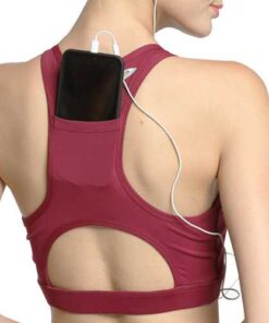 Wireless Padded Back Pocket Shockproof Sports Bra