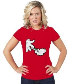 Womens Cartoon Hands Roll Joint T-shirt