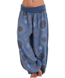 Wide Leg Print Casual Pants