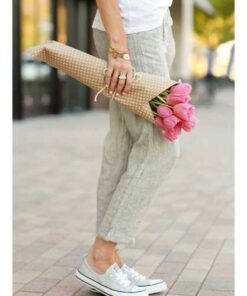 Alternative view of Solid Color Casual Drawstring Pant