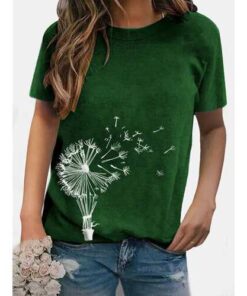 Alternative view of Flower Print Casual T-shirt