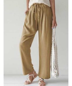 Alternative view of Casual Elastic Waist Cotton Pants