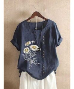 Alternative view of Flower Print Casual T-shirt