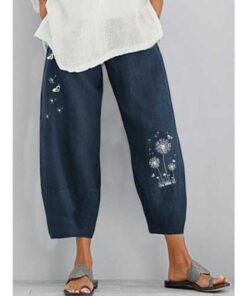 Butterfly Flower Print Pants