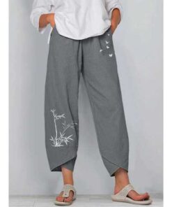 Bamboo Butterflies Print Pants