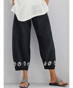 Flower Print Loose Pants