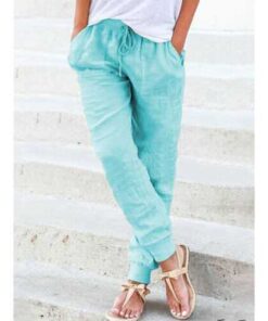 Alternative view of Drawstring Solid Casual Pant