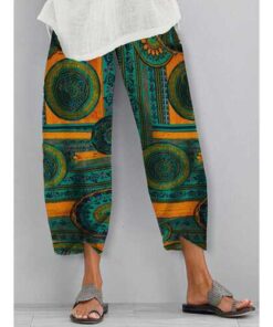 Ethnic Print Casual Pants