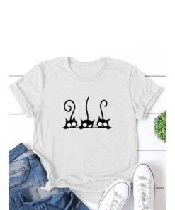 Alternative view of Cartoon Cat Printed T-shirt