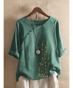 Printed Button Half Sleeve T-shirt