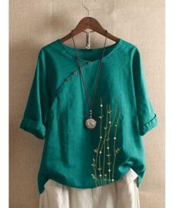 Alternative view of Printed Button Half Sleeve T-shirt