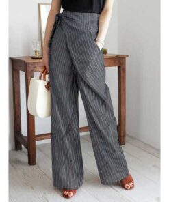 Striped Wrap Irregular Pants